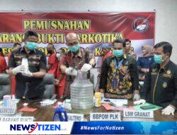 Ditresnarkoba Polda Kalteng Memusnahkan Sabu dan Ganja Hasil Pengungkapan