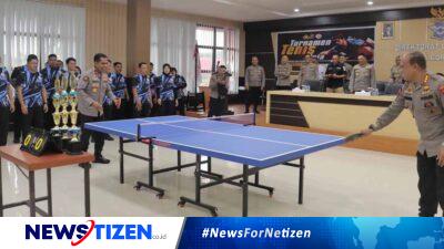 Brigjen Pol. Simson Zet Ringu Membuka Turnamen Tenis Meja Polda Gorontalo dalam Rangka HUT Bhayangkara ke-78