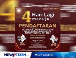 Hitung Mundur Pendaftaran Calon Bupati dan Wakil Bupati Kabupaten Gorontalo 2024, Tersisa 4 Hari Lagi