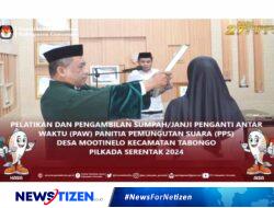 KPU Kabupaten Gorontalo Lantik Indah Lestari Mustamin Sebagai PAW Anggota PPS Desa Motinelo, Roy Hamrain Tekankan Pentingnya Integritas