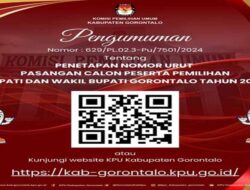 Nomor Urut Paslon Pilkada Kabupaten Gorontalo 2024 Ditetapkan, Berikut Rinciannya