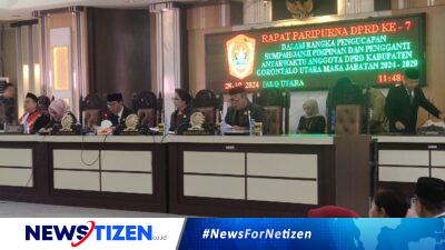 DPRD Gorontalo Utara Gelar Rapat Paripurna ke-7 untuk Pengucapan Sumpah Jabatan Pimpinan dan PAW Anggota DPRD