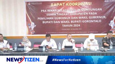 KPU Kabupaten Gorontalo Gelar Rapat Koordinasi Pra Rekapitulasi Hasil Penghitungan Suara Pilkada 2024