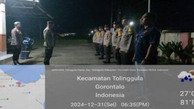 Polsek Tolinggula Gelar Apel Persiapan Pengamanan Malam Tahun Baru 2025