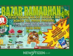 Bazar Ramadhan dan Pasar Murah Korem 102/Panju Panjung dalam Rangka HUT ke-51