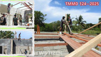 Harapan di Ujung Atap: Rumah Layak Huni Bantuan TMMD 124 untuk Abdullah Mukmin Masuki Tahap Penting