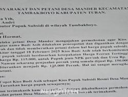 Petani Desa Mander Tuntut Kios Subsidi Resmi Mander Tambakboyo Tuban dicopot