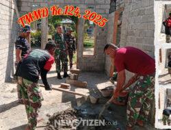 Dansatgas TMMD Ke-124 Tinjau Pembangunan Rumah Warga di Ombulodata, Tekankan Kejar Target