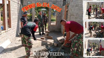 Dansatgas TMMD Ke-124 Tinjau Pembangunan Rumah Warga di Ombulodata, Tekankan Kejar Target