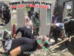 Dankisatgas TMMD ke-124 Pantau Langsung Pembangunan RTLH di Desa Ombulodata, Gorut
