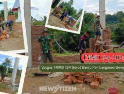 Satukan Iman, Bangun Kedamaian, TMMD 124 Gorut Bangun Aula Gereja Bethel Tutuwoto Sebagai Wujud Cinta Kasih TNI