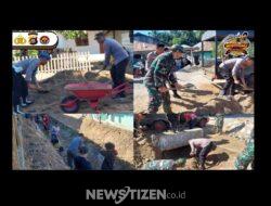 Sinergitas TNI-Polri dan Pemerintah Kecamatan Paguat Bersihkan Saluran di Desa Soginti