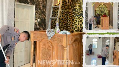 Menyambut Idul Adha, Personel Polda Gorontalo Bersihkan Masjid Darul Hikmah: Wujud Kepedulian dan Cinta Rumah Allah