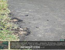 Baru Diperbaiki, Jalan Poros Desa Ngampel–Pugoh Tuban Sudah Rusak: Diduga Dikerjakan Asal Jadi