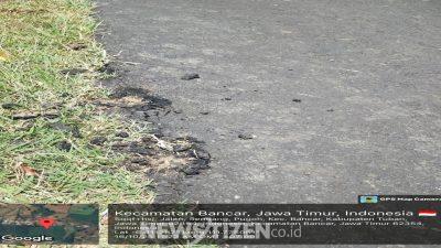 Baru Diperbaiki, Jalan Poros Desa Ngampel–Pugoh Tuban Sudah Rusak: Diduga Dikerjakan Asal Jadi