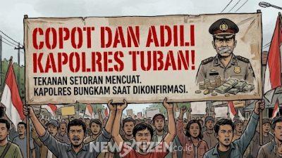 Poster Serukan “Copot dan Adili Kapolres Tuban”, Isu Tekanan Setoran Mencuat – Kapolres Bungkam Saat Dikonfirmasi