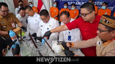 Hampir 9,3 Kg Sabu Dimusnahkan, BNNP Kalteng Pukul Jaringan Narkoba Kotim dan Selamatkan Puluhan Ribu Jiwa