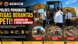 Polres Pohuwato Tegas Berantas PETI, Excavator dan Tiga Orang Diamankan di Desa Teratai
