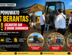 Polres Pohuwato Tegas Berantas PETI, Excavator dan Tiga Orang Diamankan di Desa Teratai