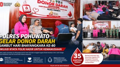 Sambut Hari Bhayangkara ke-80, Polres Pohuwato Gelar Donor Darah: Wujud Nyata Polri Hadir untuk Kemanusiaan