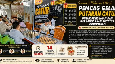 Semarak 1 Muharram 1448 H, PEMCAG Gelar Putaran Catur untuk Pembinaan dan Persaudaraan Pecatur Gorontalo
