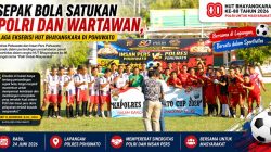 Sepak Bola Satukan Polri dan Wartawan, Laga Eksebisi HUT Bhayangkara di Pohuwato Penuh Sportivitas