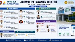 RSUD ZUS Tetap Hadir di Akhir Pekan, Berikut Jadwal Dokter Spesialis dan Layanan Kesehatan Sabtu, 25 Juli 2026