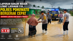 Laporan Banjir Masuk Lewat Layanan 110, Polres Pohuwato Bergerak Cepat Evakuasi dan Bantu Warga Terdampak