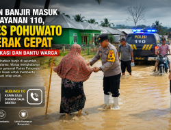 Laporan Banjir Masuk Lewat Layanan 110, Polres Pohuwato Bergerak Cepat Evakuasi dan Bantu Warga Terdampak