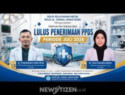 Dua Dokter Lolos PPDS, RSUD ZUS Perkuat SDM untuk Tingkatkan Layanan Kesehatan