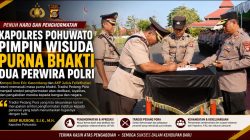Kapolres Pohuwato Pimpin Wisuda Purna Bhakti Dua Perwira, Tradisi Pedang Pora Warnai Pelepasan Penuh Penghormatan