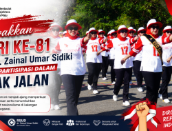 RSUD dr. Zainal Umar Sidiki Semarakkan HUT RI ke-81 Lewat Partisipasi Gerak Jalan