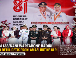 Danrem 133/Nani Wartabone Hadiri Upacara Detik-Detik Proklamasi HUT ke-81 RI di Gorontalo