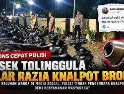 Respons Cepat Polisi Tindak Keluhan Warga, Polsek Tolinggula Gelar Razia Knalpot Brong Demi Kenyamanan Masyarakat